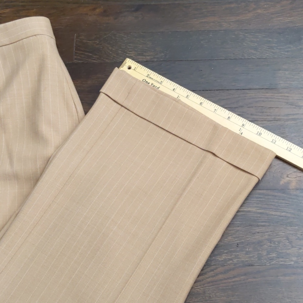 Ann Taylor tan pin stripe lined wool trousers - Picture 6 of 8